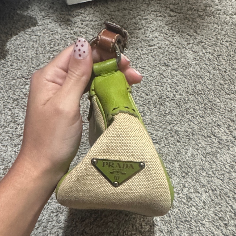 Prada Green and Tan Mini Bag